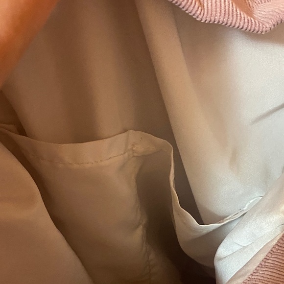 Mauve Corduroy Canvas Tote Bag Purse Handbag 14x14.5x4 GUC - Picture 6 of 8